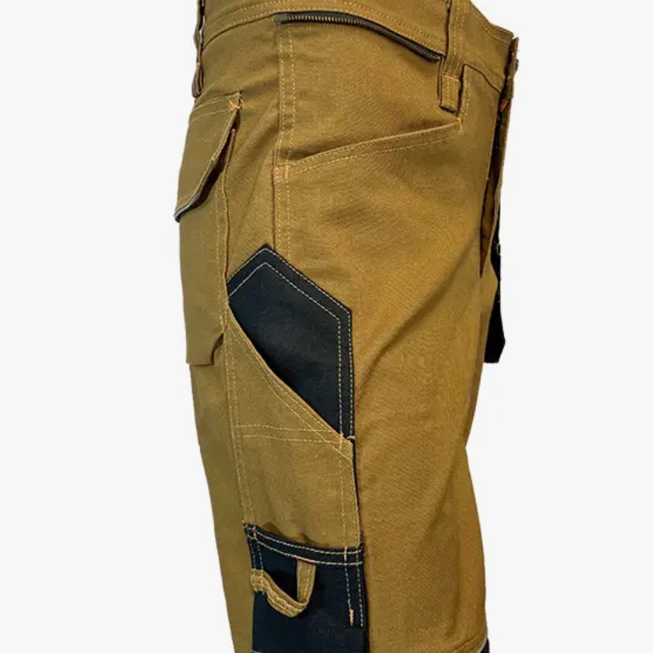 Mens stretch pants multi pocket orange river